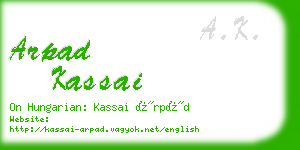 arpad kassai business card